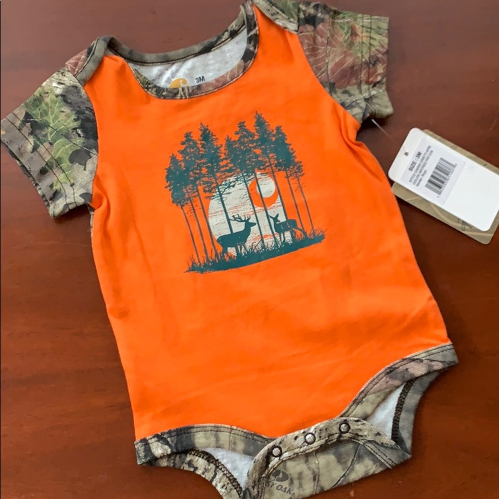 Carhartt Camo Orange Onesie